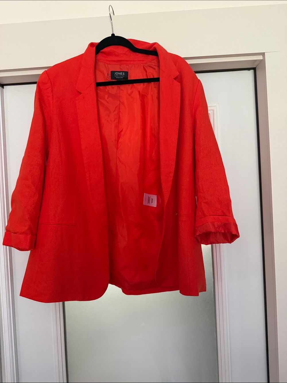 Jones New York Bright Red Open-Front Blazer